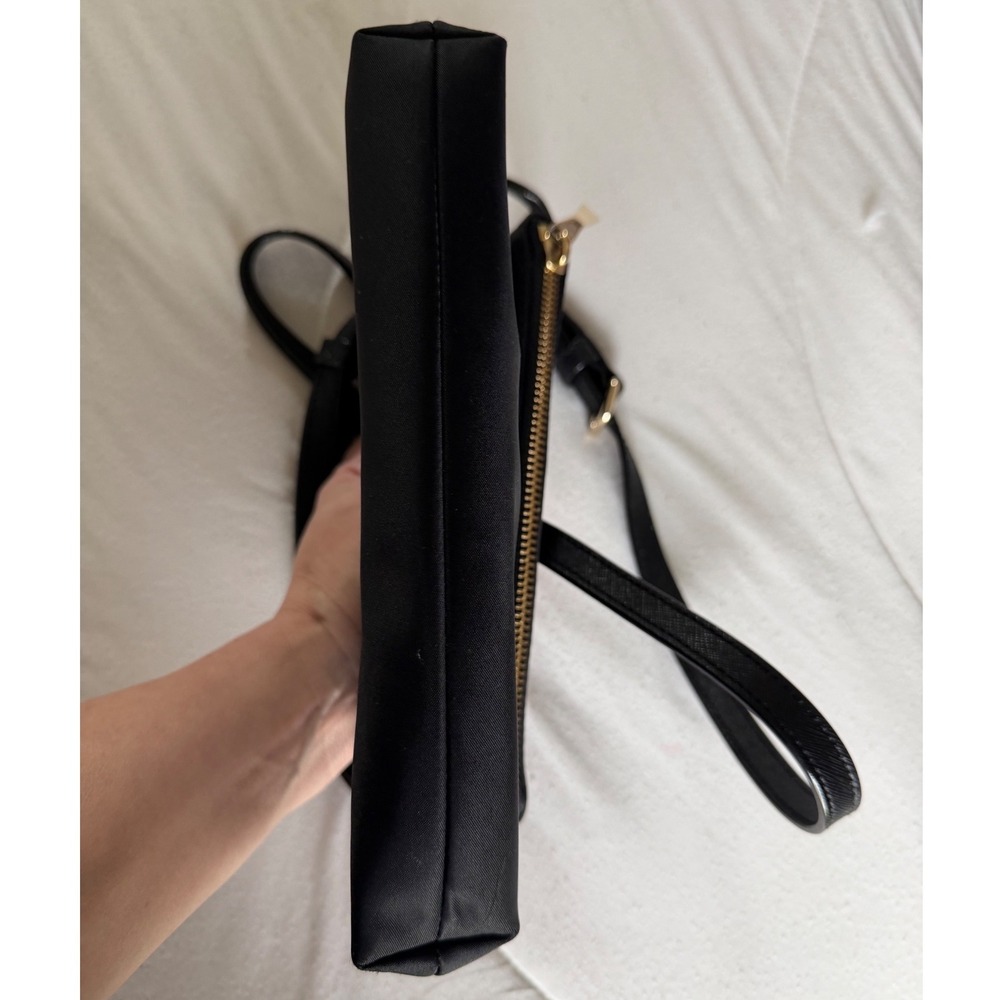 Kate Spade New York Black Nylon Foldover Crossbody Bag Gold Hardware - Picture 9 of 12